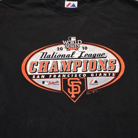 San Francisco Giants Shirt Mens Medium MLB Baseball 2010 Champions Majestic - Picture 2 of 6